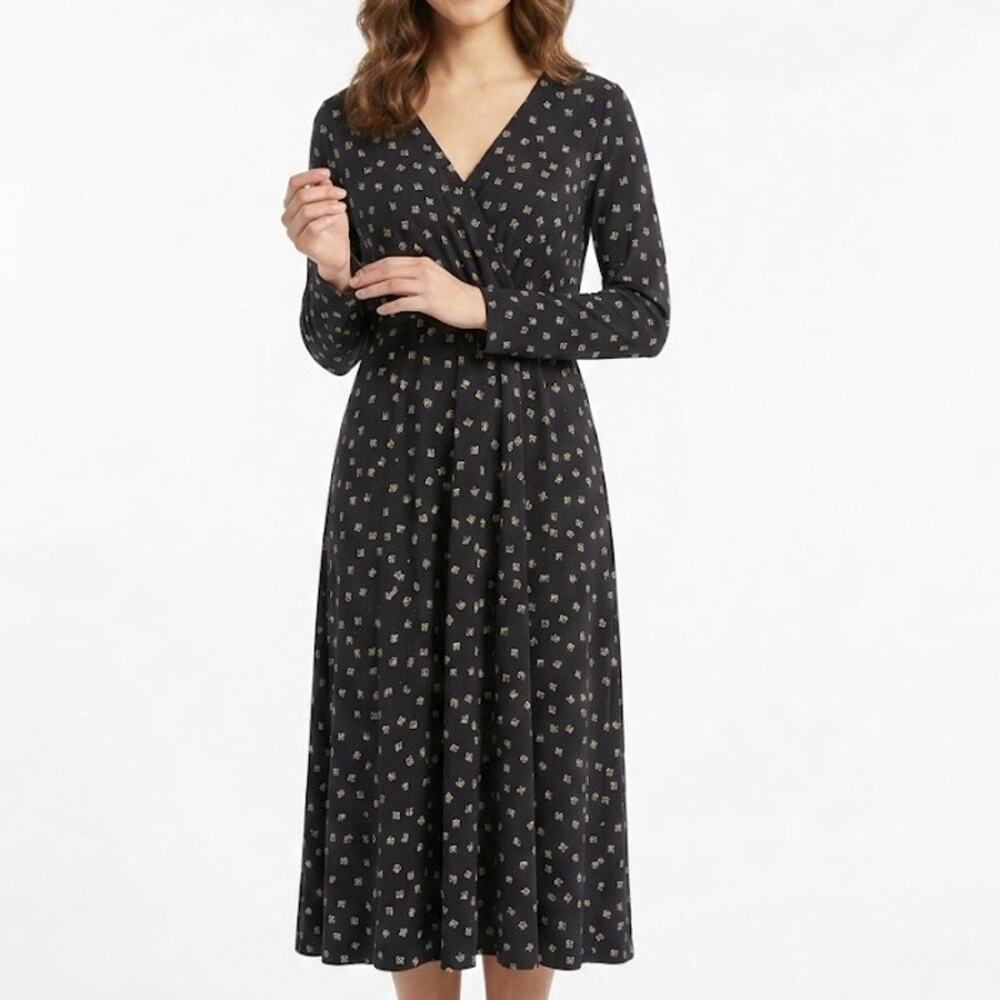Ralph Lauren  Faux Wrap Midi Dress Abstract Office Classic Plus Size 2X